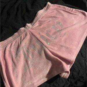 Juicy Couture Pink Rhinestone Lounge Shorts